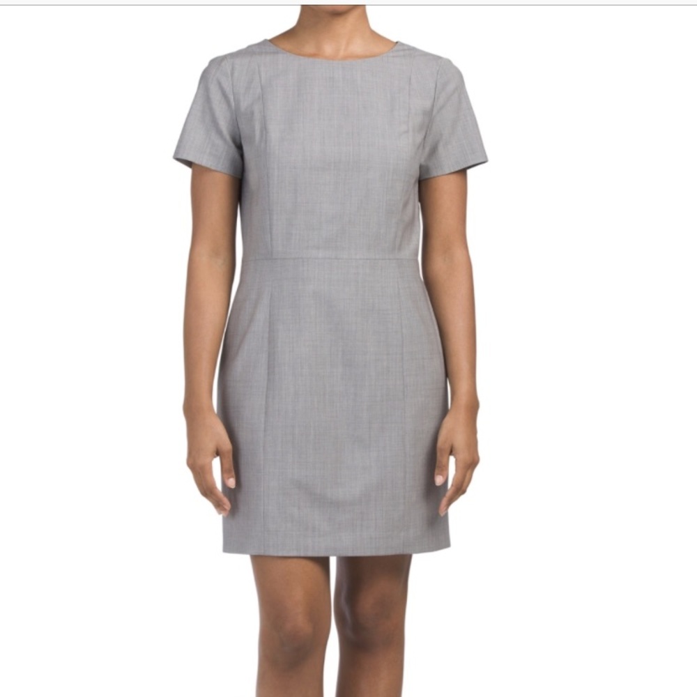 Theory Gray Cassii Dress Wool Blend